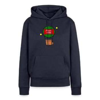 Happy X Mas - Frauen Premium Bio Hoodie - Navy - Vorne - Julia (174cm)