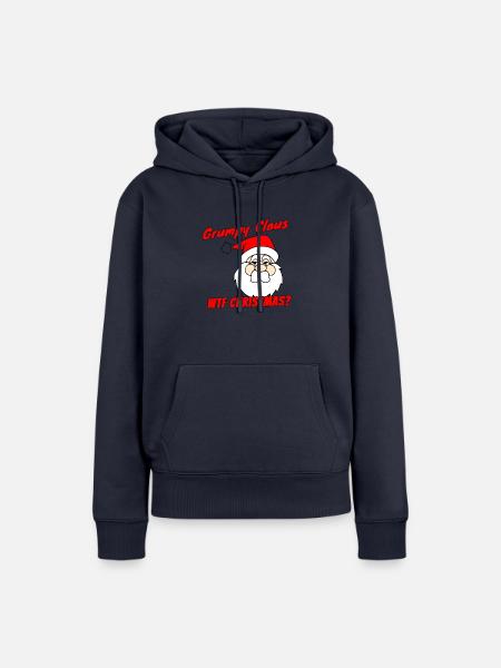 Grumpy Claus - Frauen Premium Bio Hoodie - Navy