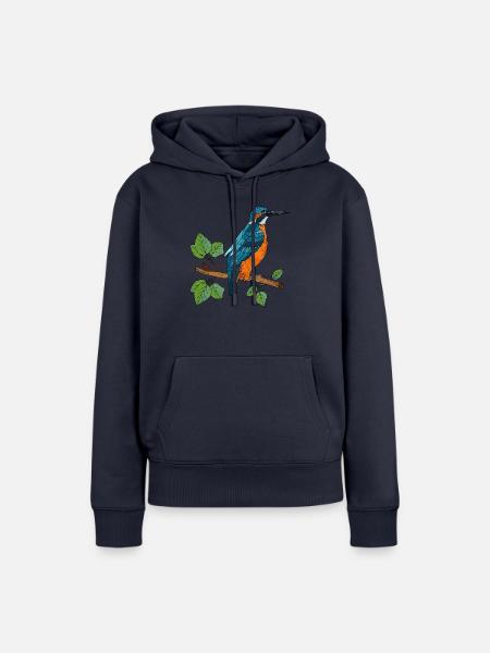 Bunter Vogel - Frauen Premium Bio Hoodie - Navy