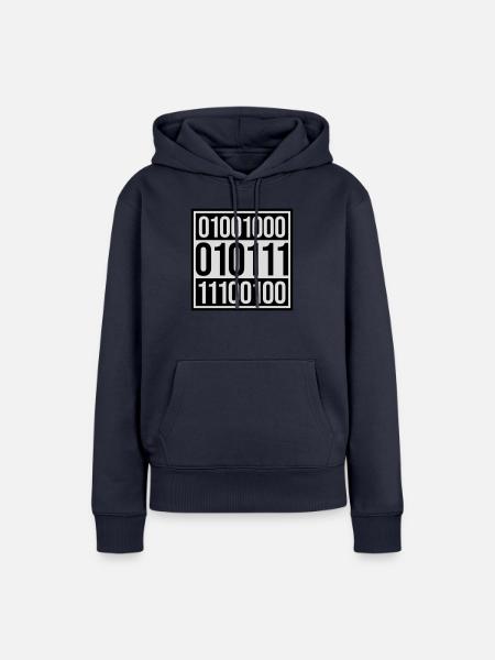 Binär Code Programm Sprache - Frauen Premium Bio Hoodie - Navy