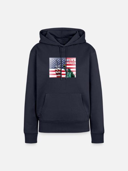 USA, Freiheitsstatue - Frauen Premium Bio Hoodie - Navy