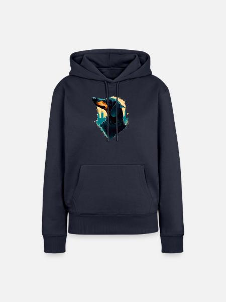 Städtisch - Frauen Premium Bio Hoodie - Navy