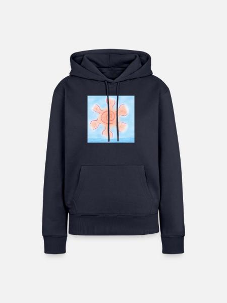 SONNE AM MEER - Frauen Premium Bio Hoodie - Navy
