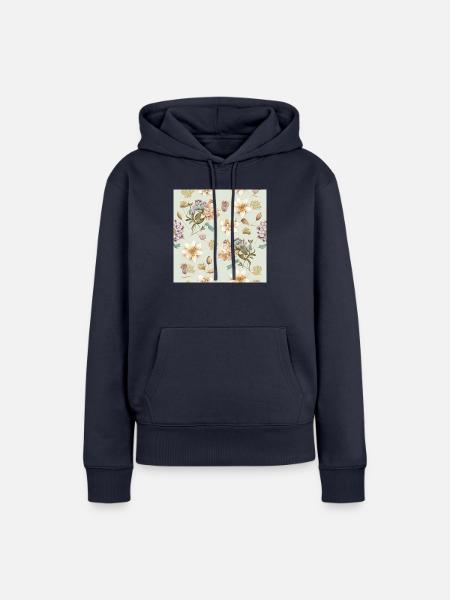 Floral Design 4 - Frauen Premium Bio Hoodie - Navy