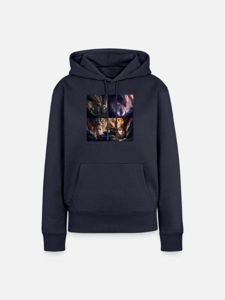Tom und der Drache - Frauen Premium Bio Hoodie - Navy