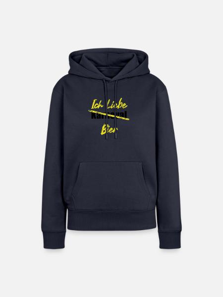 Ich liebe Bier - Frauen Premium Bio Hoodie - Navy