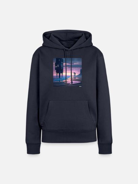 Zukünftiger Strand digital art - Frauen Premium Bio Hoodie - Navy