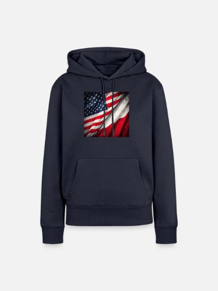 USA and Poland - Frauen Premium Bio Hoodie - Navy