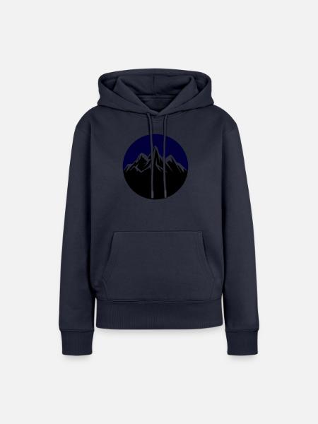 mountains - Frauen Premium Bio Hoodie - Navy