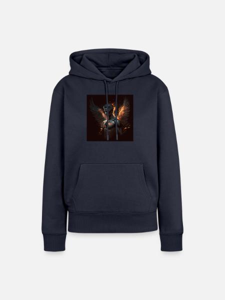 Feuriger dämonischer Engel - Frauen Premium Bio Hoodie - Navy