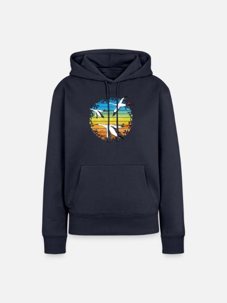 Störche - Frauen Premium Bio Hoodie - Navy