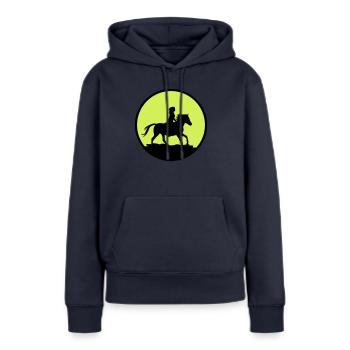 reiterin - Frauen Premium Bio Hoodie - Navy - Vorne - Julia (174cm)