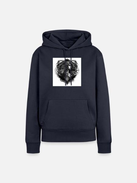 Tattoo Frau Balance Gothic - Frauen Premium Bio Hoodie - Navy