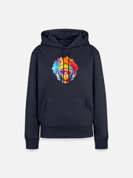 izup2u Disco Summer Girl - Frauen Premium Bio Hoodie - Navy