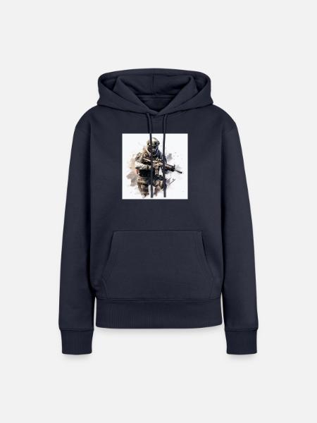 COD gaming art shooter - Frauen Premium Bio Hoodie - Navy