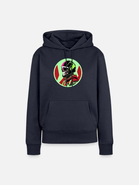 Schädel in einem Helm - Frauen Premium Bio Hoodie - Navy