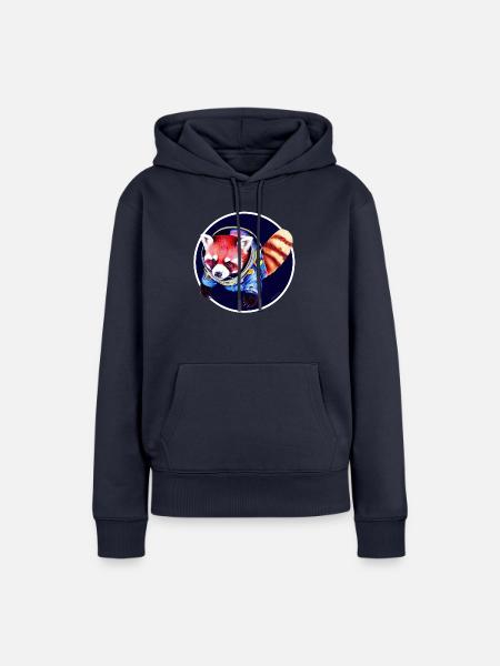 Weltraum-Panda - Frauen Premium Bio Hoodie - Navy