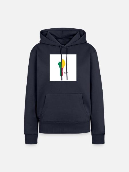 Benin Flagge, Map - Frauen Premium Bio Hoodie - Navy
