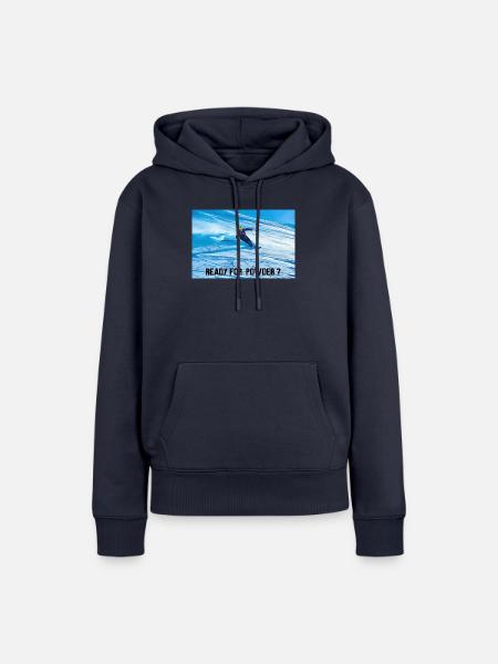READY FOR POWDER - Frauen Premium Bio Hoodie - Navy