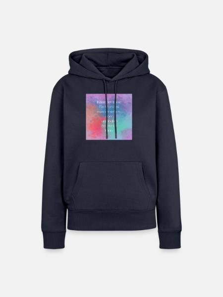 Ironie und Freude - Frauen Premium Bio Hoodie - Navy