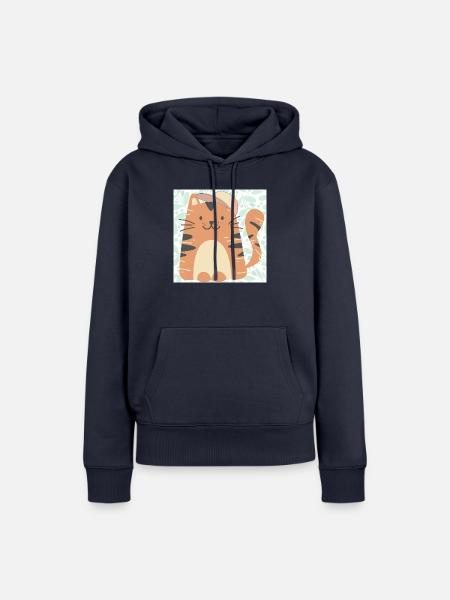 Glückliches Kätzchen. - Frauen Premium Bio Hoodie - Navy