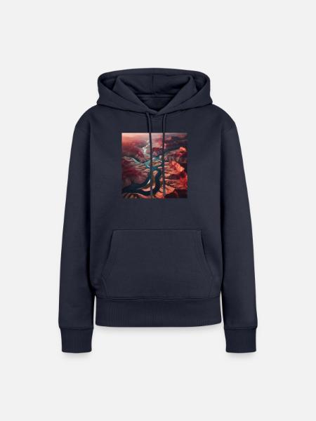 Fluss Landschaften - Frauen Premium Bio Hoodie - Navy