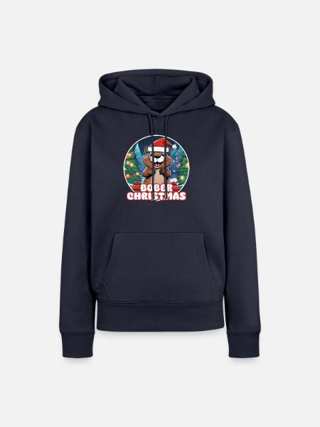 Bober Christmas - Frauen Premium Bio Hoodie - Navy