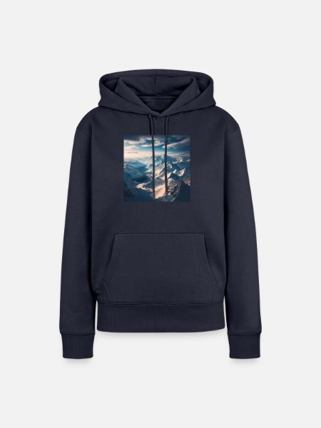Berglandschaft - Frauen Premium Bio Hoodie - Navy
