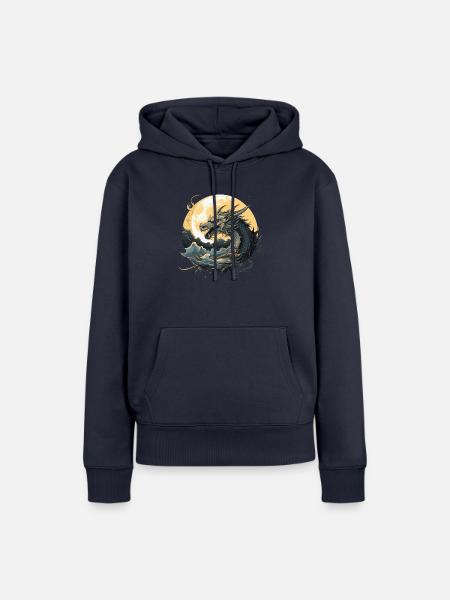 Aufstieg des Drachen - Frauen Premium Bio Hoodie - Navy