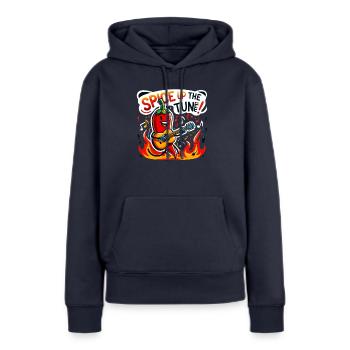 Pimentez la mélodie - Sweat à capuche Premium bio Femme - bleu marine - Devant - Julia (174cm)