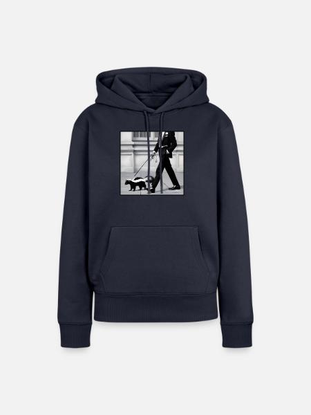 Stinktier an der Leine - Frauen Premium Bio Hoodie - Navy