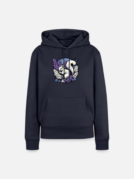 Flieder-Eichhörnchen - Frauen Premium Bio Hoodie - Navy