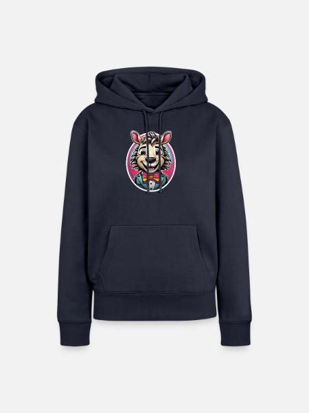Lustiges Comic Zebra - Frauen Premium Bio Hoodie - Navy