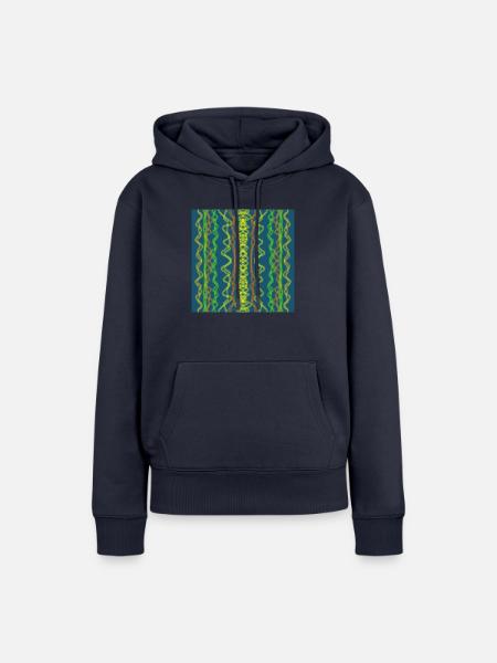 Farbwellen - Frauen Premium Bio Hoodie - Navy