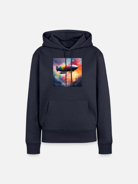 Zeppelin farbig - Frauen Premium Bio Hoodie - Navy