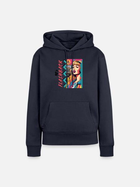 90 s Flashback - Frauen Premium Bio Hoodie - Navy