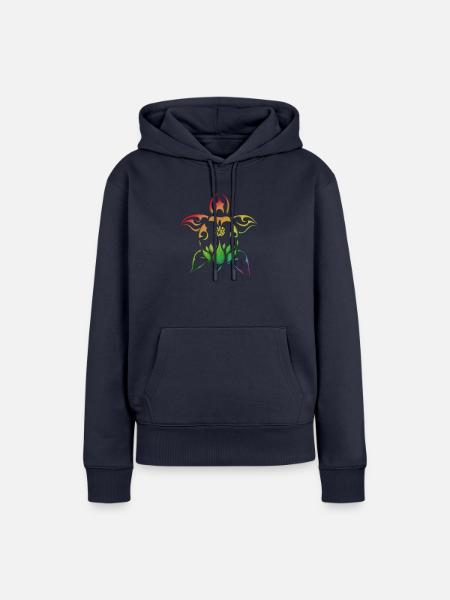 Regenbogen-Schildkröte - Frauen Premium Bio Hoodie - Navy