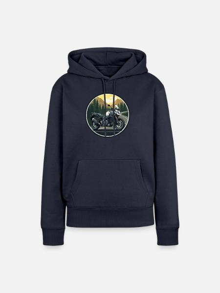 Motorrad-Abenteuer - Frauen Premium Bio Hoodie - Navy