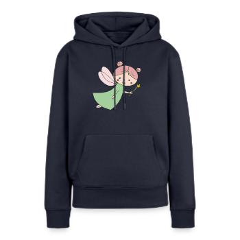 fee - Frauen Premium Bio Hoodie - Navy - Vorne - Julia (174cm)