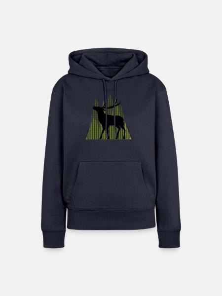 Hirsch - Frauen Premium Bio Hoodie - Navy