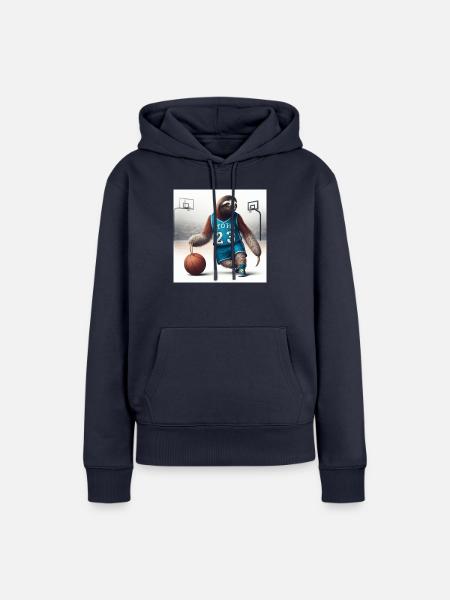 Faultier Basketball Tramp 23 - Frauen Premium Bio Hoodie - Navy