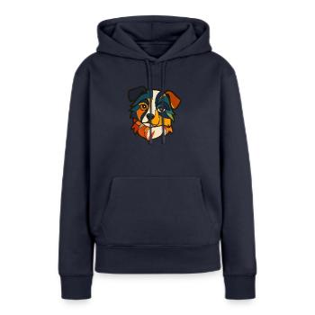 chien - Sweat à capuche Premium bio Femme - bleu marine - Devant - Julia (174cm)