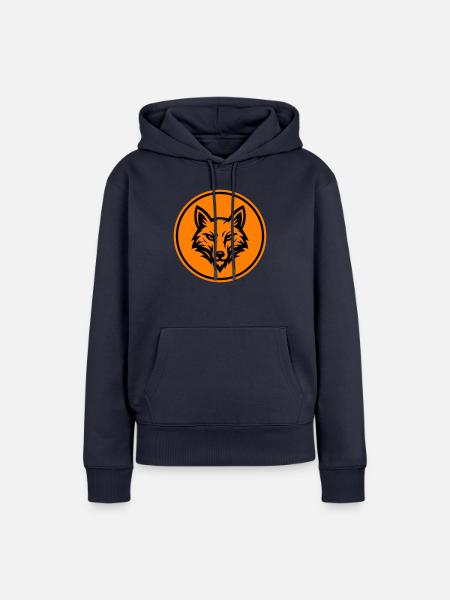 Fuchs Kopf Icon - Frauen Premium Bio Hoodie - Navy