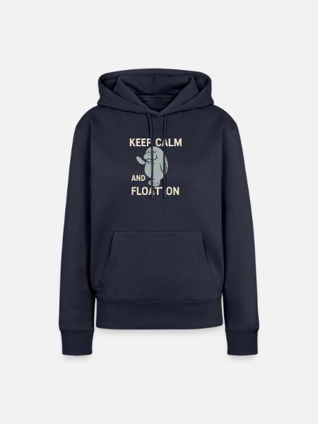 Manatee - keep calm - Frauen Premium Bio Hoodie - Navy