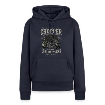 West Coast Chopper - Frauen Premium Bio Hoodie - Navy - Vorne - Julia (174cm)