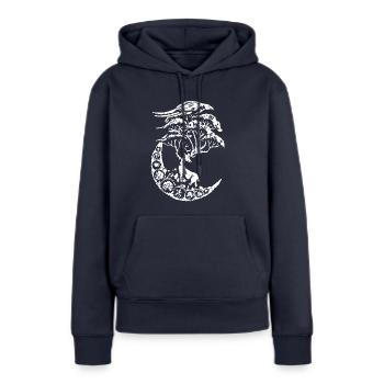 mythische Hirsche - Frauen Premium Bio Hoodie - Navy - Vorne - Julia (174cm)