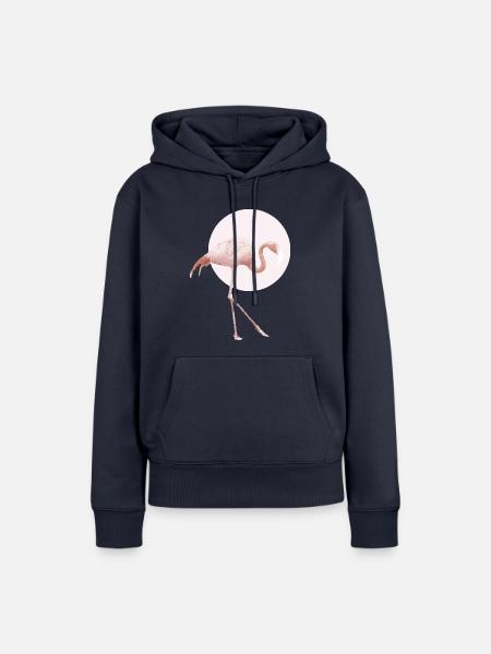 Flamingo Rosa - Frauen Premium Bio Hoodie - Navy
