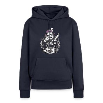 Pretty Pirate s/w - Frauen Premium Bio Hoodie - Navy - Vorne - Julia (174cm)