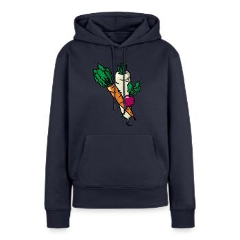 Gemüse Gemüsegarten Vegetables Garden Gärtner - Frauen Premium Bio Hoodie - Navy - Vorne - Julia (174cm)