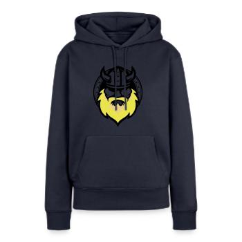 Odin - Sweat à capuche Premium bio Femme - bleu marine - Devant - Julia (174cm)